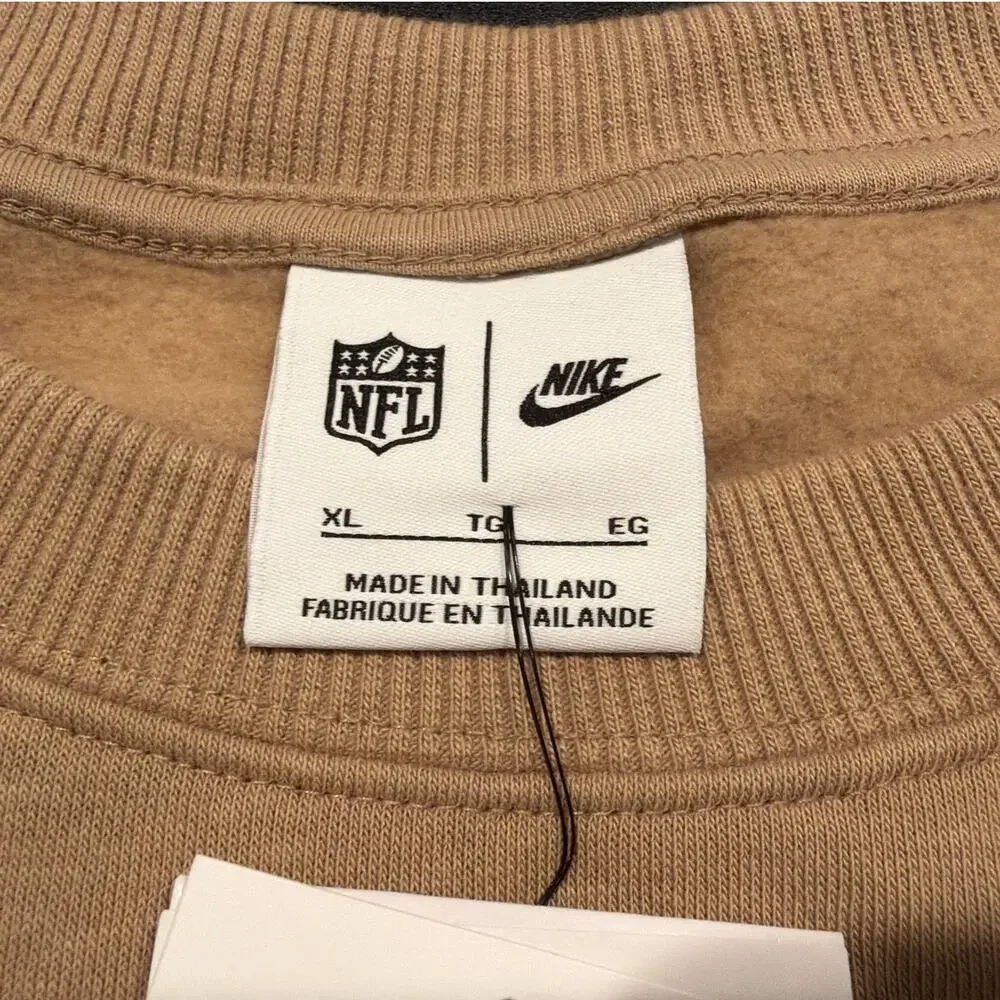 NWT Nike Baltimore Ravens Oversized Phoenix Fleece Sweatshirt, Tan Black, XL